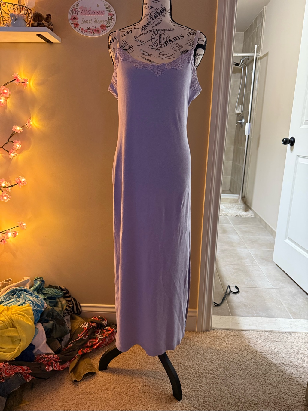 Y2k American Vintage Lilac Maxi Dress
